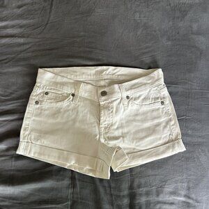 7 For All Mankind - White Denim Shorts 25" Waist